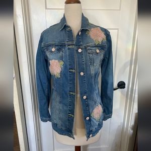 EUC LulaRoe Jean Jacket with Flowers